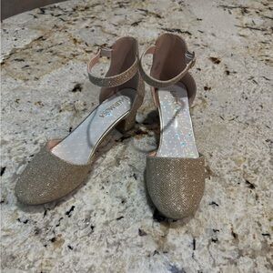 Gold Glitter Girls Dress Shoes